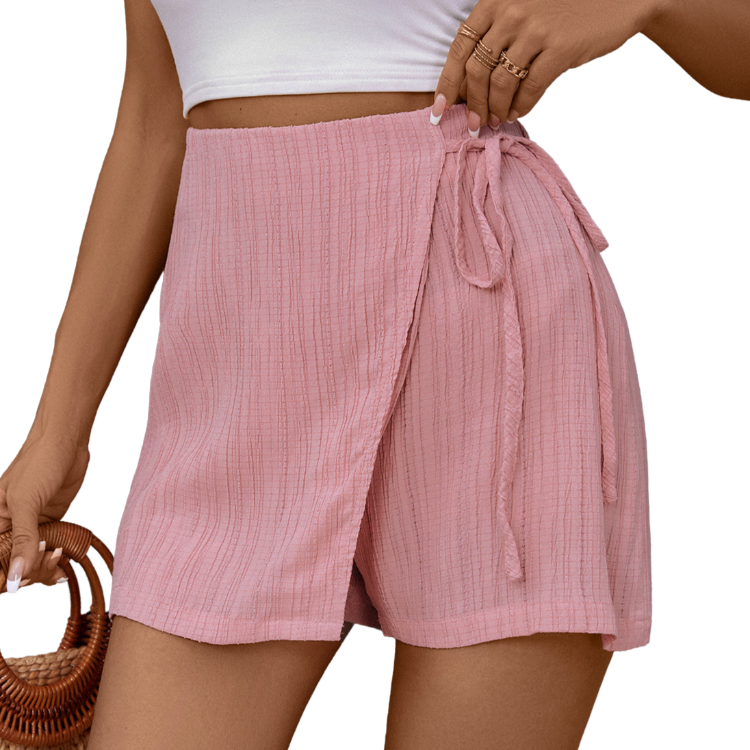 Chic & Breezy Textured Tie-Waist Skort