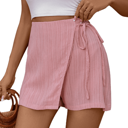 Chic & Breezy Textured Tie-Waist Skort