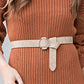 Classic cream belt with modern O-ring design
