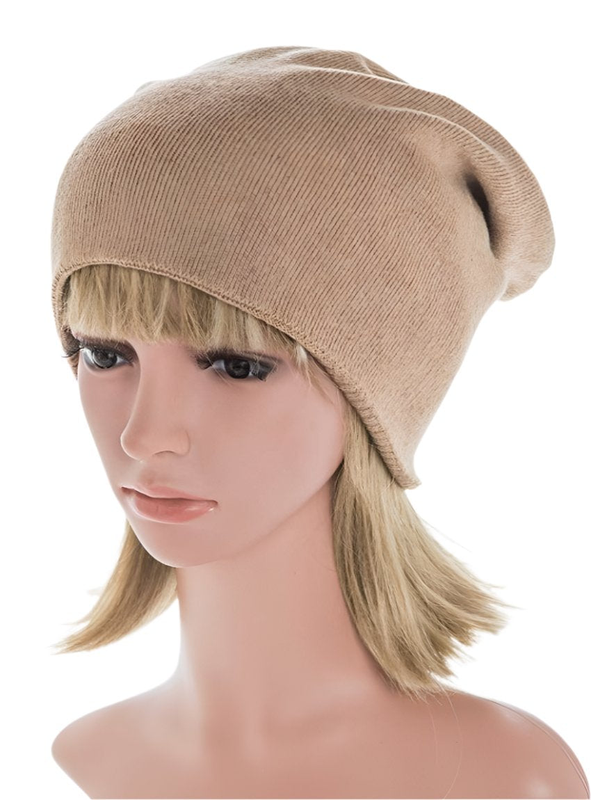 Comfortable khaki double layer beanie with multiple styling options

