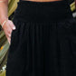 Women's black wide leg pants with a comfortable smocked waistband
