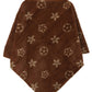 Cozy brown floral print poncho for women