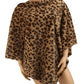 fashion-forward fuzzy poncho in leopard print
