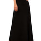 Black solid elastic waist maxi skirt
