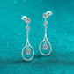 Luxury sterling silver earrings with moissanite drop
