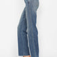 Side view of Judy Blue Tummy Control Straight Leg Jeans on model