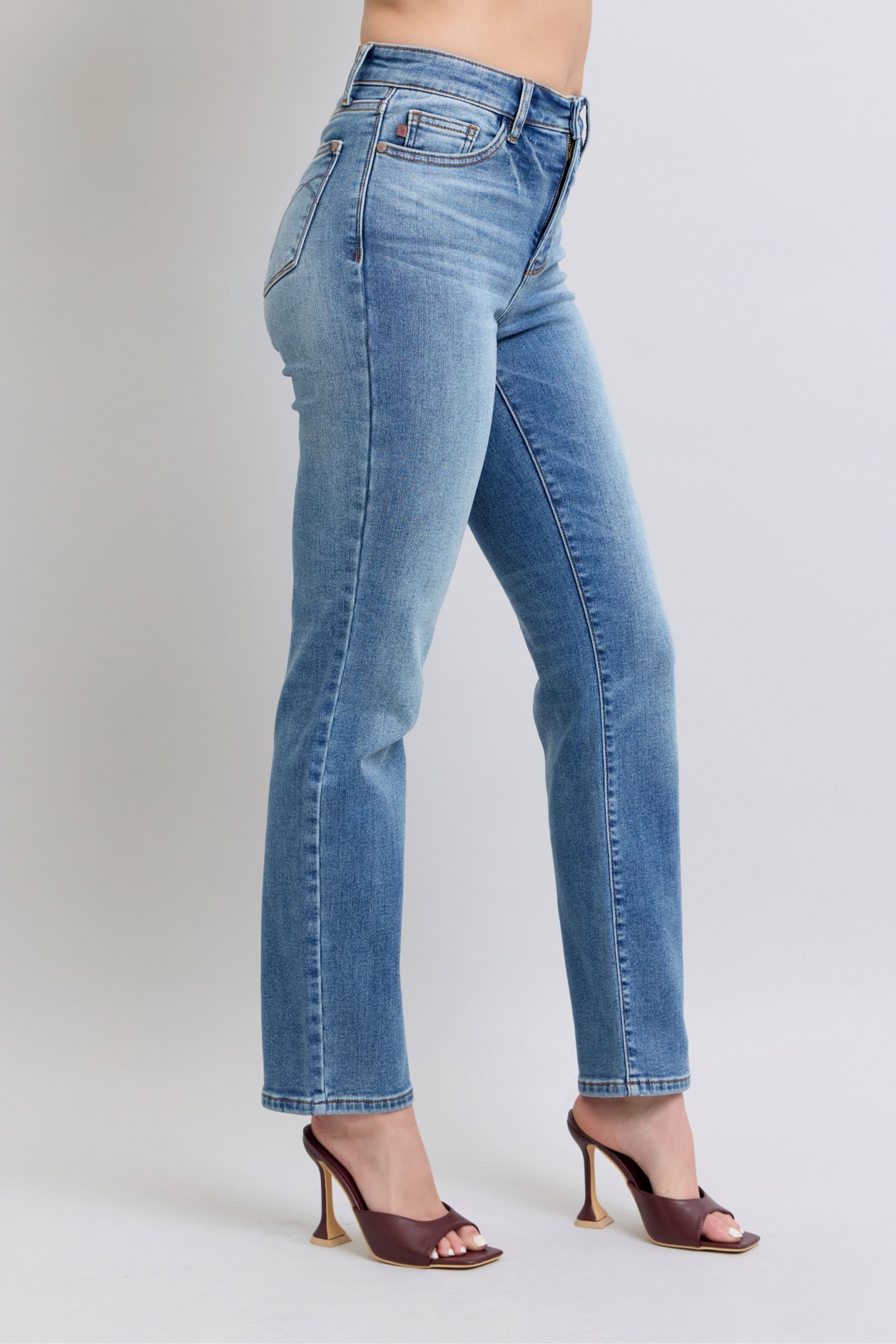 Judy Blue vintage wash jeans with thermal lining for added warmth
