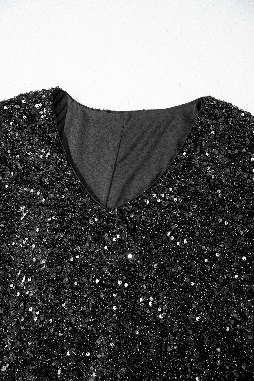 Shimmering plus-size black sequin dress for formal occasions