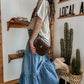 Stylish A-line denim skirt for women
