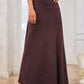 Stylish burgundy maxi skirt with elastic waistband
