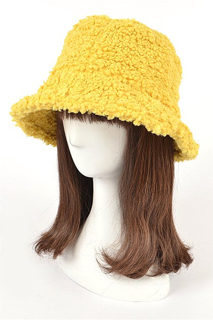 Stylish faux fur bucket hat for winter
