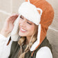 Stylish faux fur trapper hat with kitten ears
