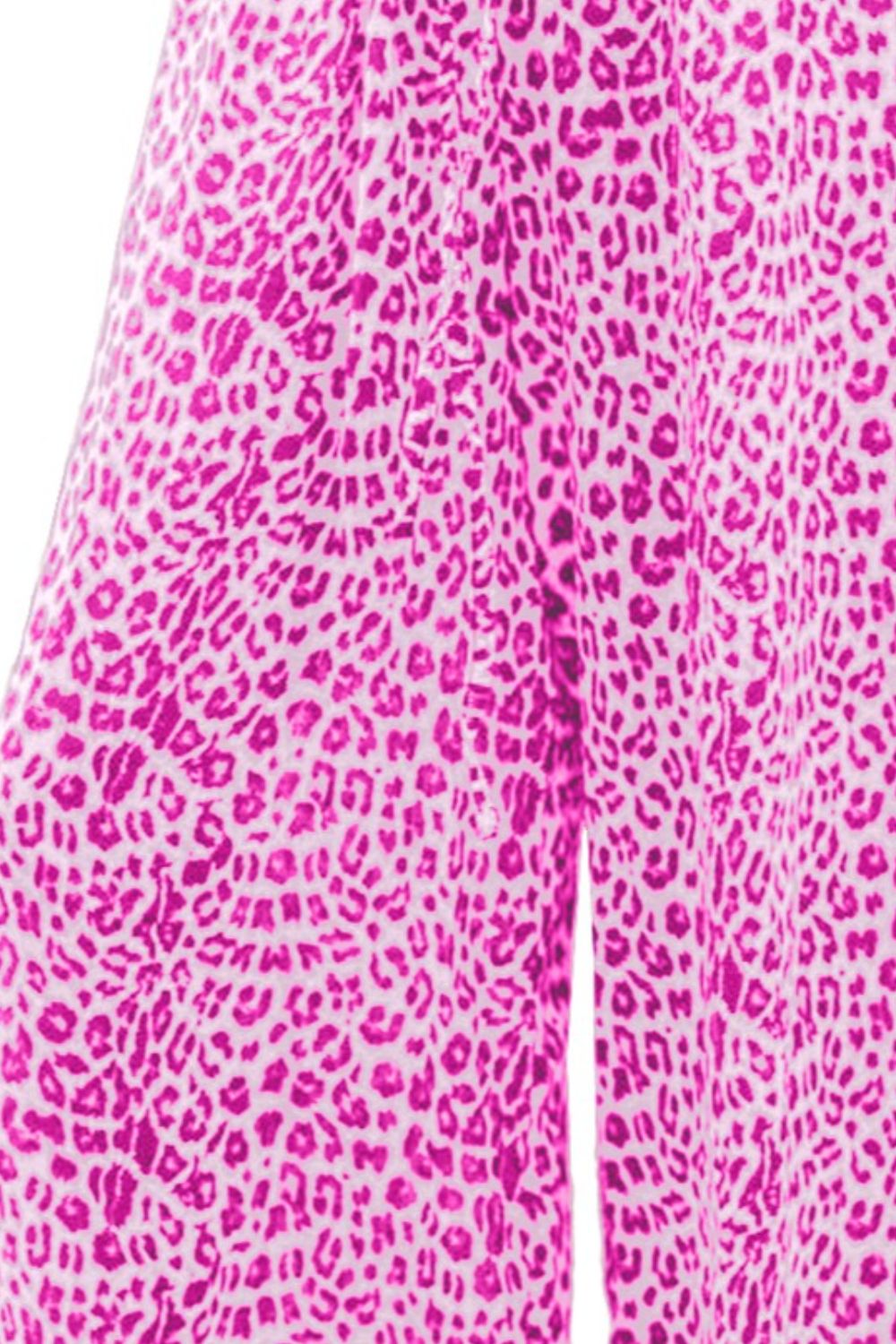 Soft and stretchy leopard print pants with drawstring waist