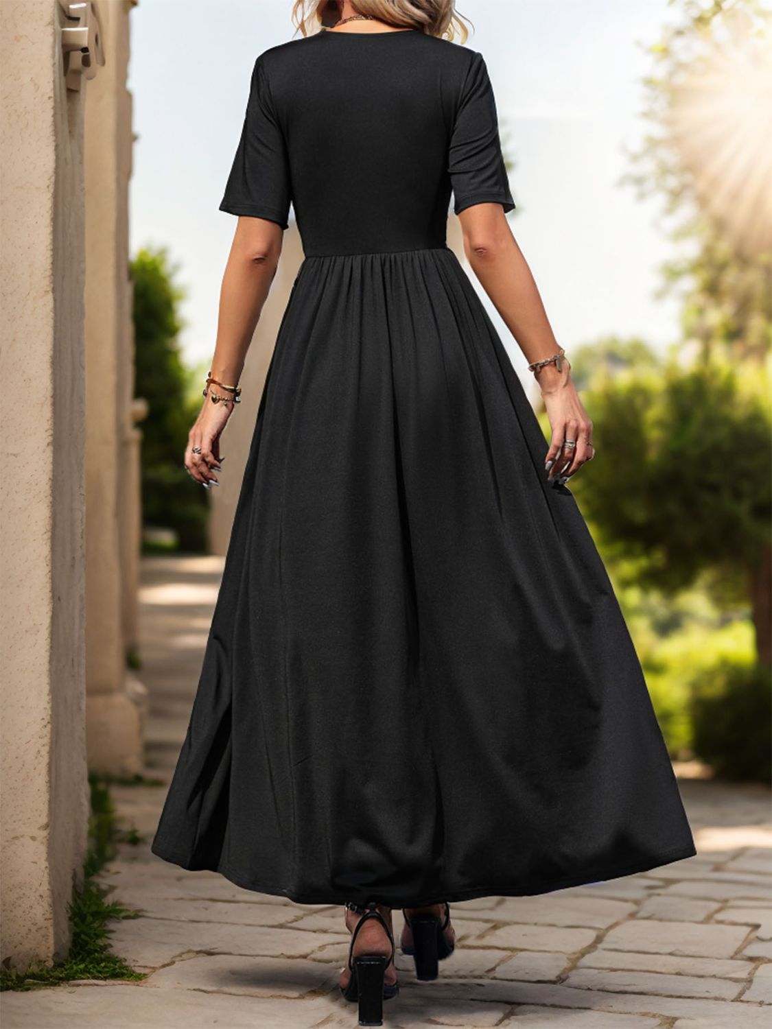 Modern slit maxi dress for special events
