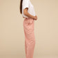 Stylish pink waffle trousers for versatile wear
