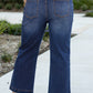 Stylish plus size jeans with wide leg design
