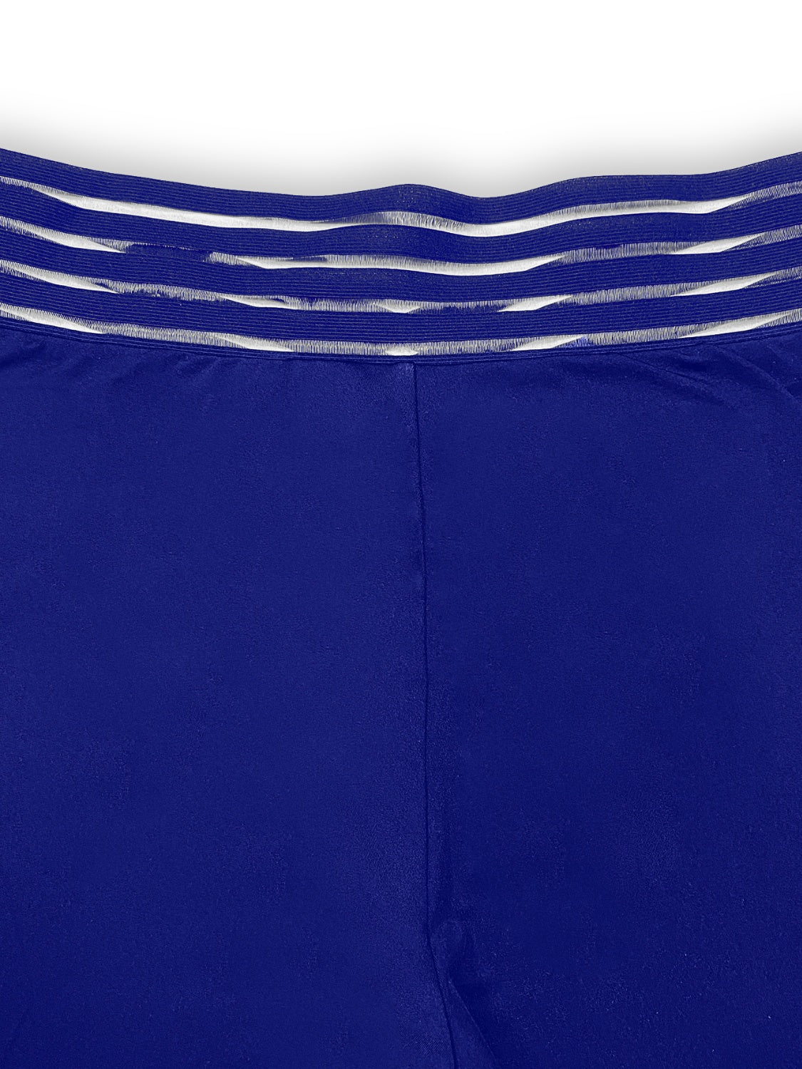 Elegant royal blue V-waistband pants in plus size
