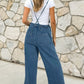 Stylish wide-leg denim overalls with adjustable straps
