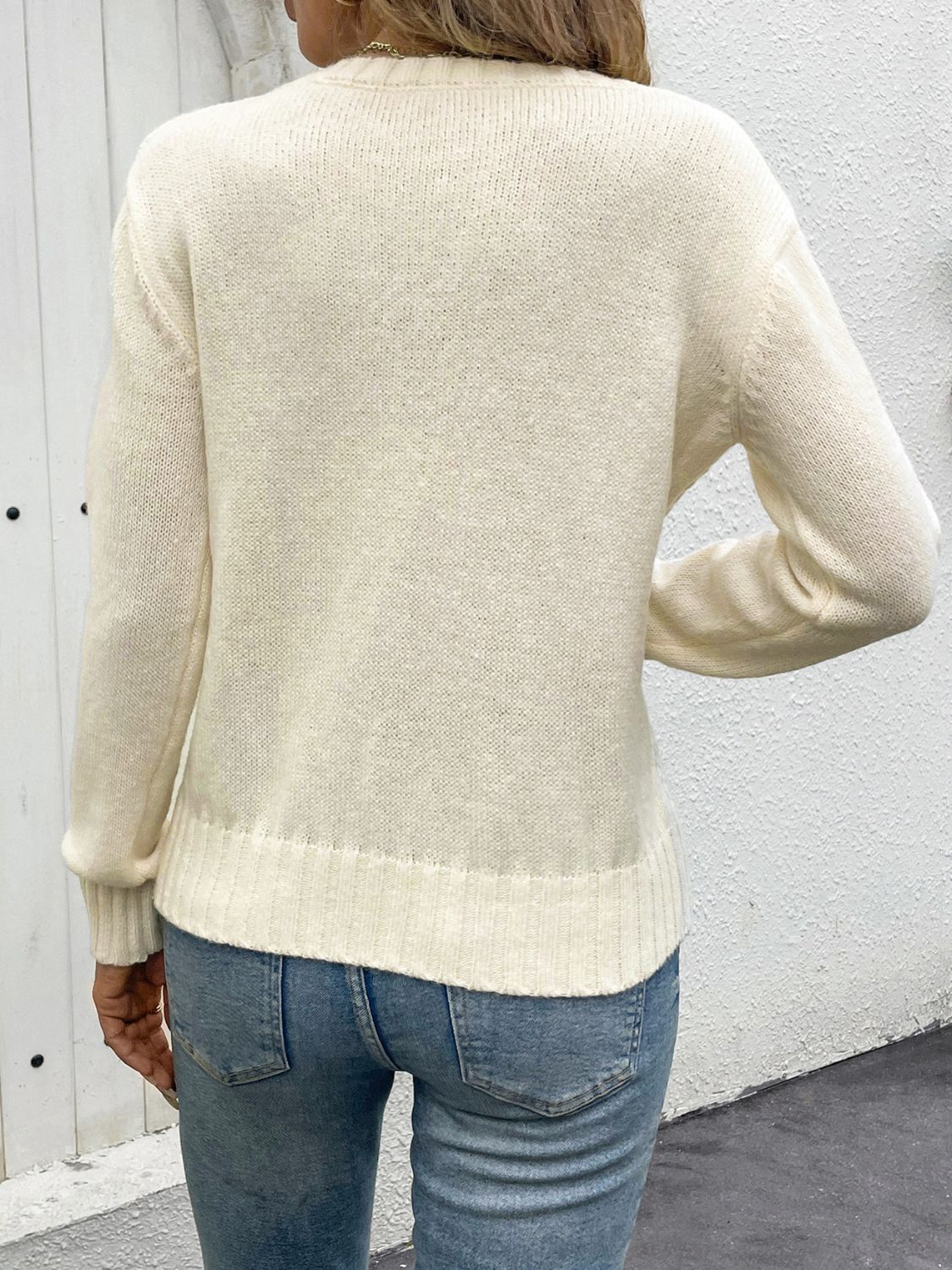 Stylish butter yellow openwork sweater for casual occasions
