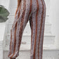 Casual boho chic pants with a floral stripe print, ideal for summer wear.