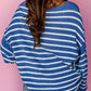 Plus Size Striped Dropped Shoulder Sweater