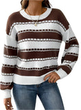 Striped Round Neck Long Sleeve Sweater