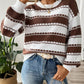 Striped Round Neck Long Sleeve Sweater