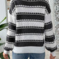 Striped Round Neck Long Sleeve Sweater