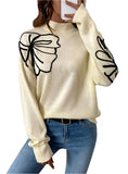 Mock Neck Dropped Shoulder Long Sleeve Sweater