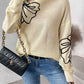 Mock Neck Dropped Shoulder Long Sleeve Sweater