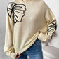 Mock Neck Dropped Shoulder Long Sleeve Sweater