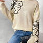 Mock Neck Dropped Shoulder Long Sleeve Sweater