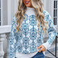 Angel Wings Flower Turtleneck Sweater