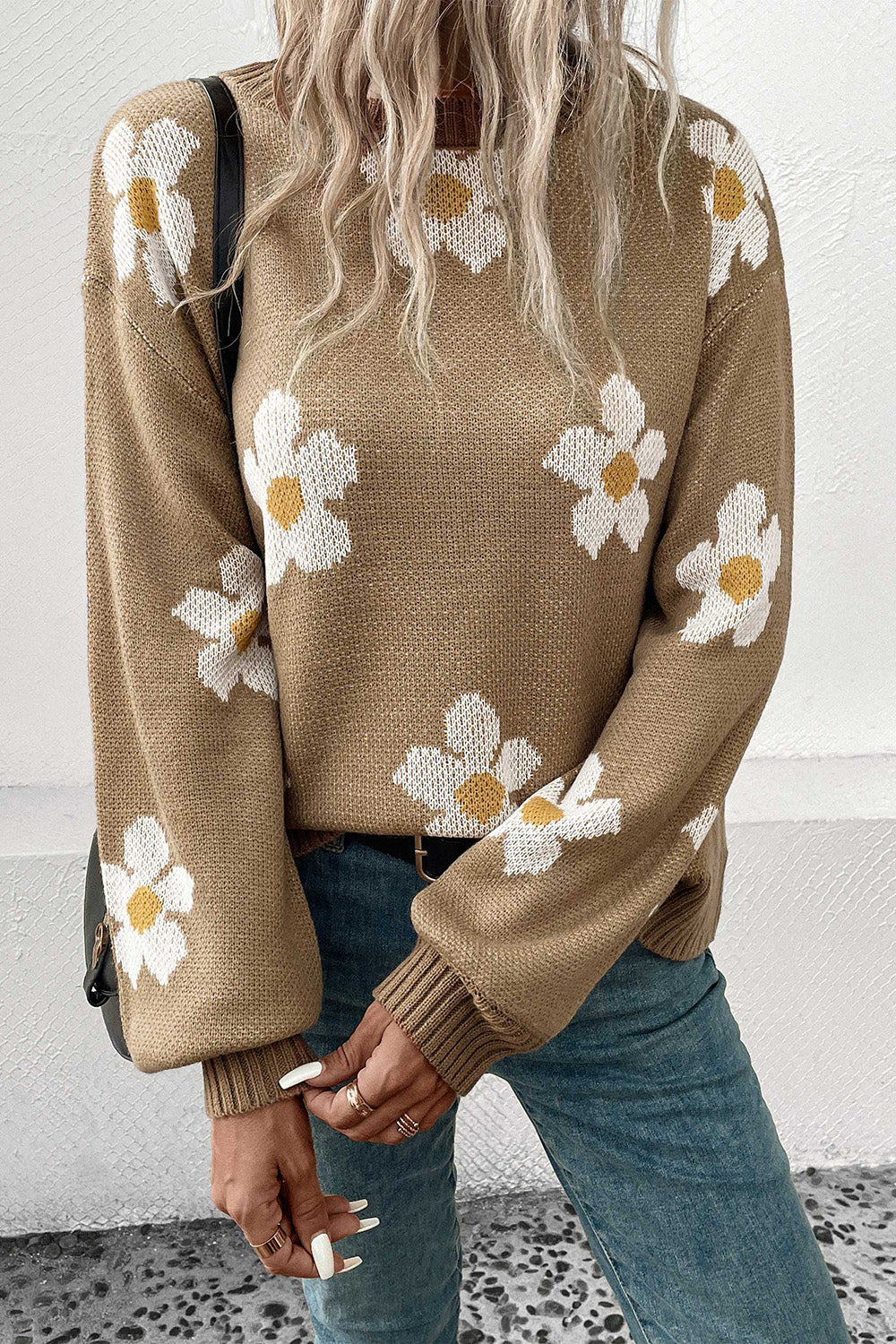 Daisy Floral Dropped Shoulder Sweater