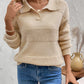 Johnny Collar Dropped Shoulder Sweater