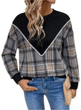 Black Plaid Sweatshirt - 1