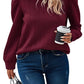 Quilted Texture Puff Sleeve Crewneck Sweatshirt