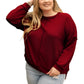 Plus Size Exposed Seam Waffle-Knit High-Low Sweatshirt