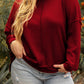 Plus Size Exposed Seam Waffle-Knit High-Low Sweatshirt