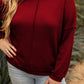 Plus Size Exposed Seam Waffle-Knit High-Low Sweatshirt