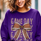 Game Day Football Bow Graphic Fleece Sweatshirts - Whimsical Appalachian Boutique