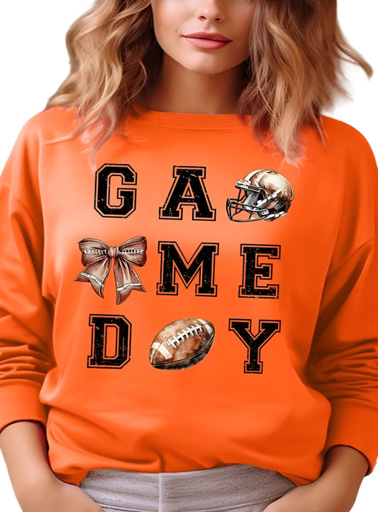 Game Day Football Graphic Fleece Sweatshirt - Whimsical Appalachian Boutique