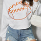 Game Day Football Graphic Notched Sweatshirt - Whimsical Appalachian Boutique