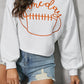 Game Day Football Graphic Notched Sweatshirt - Whimsical Appalachian Boutique