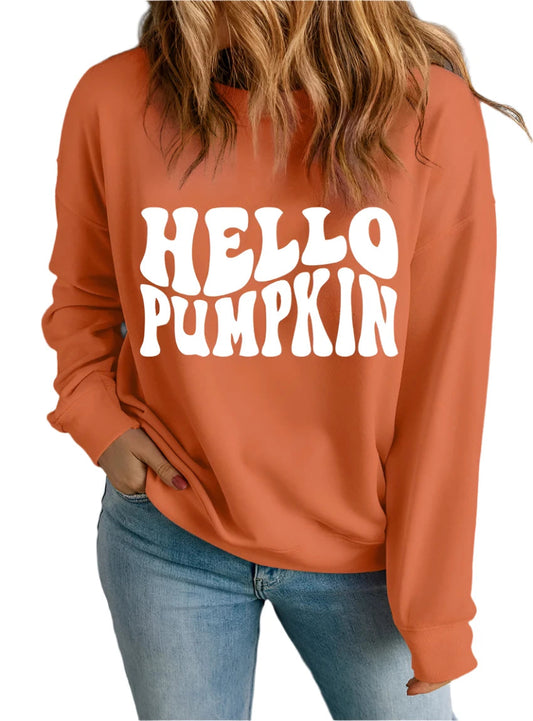 Pumpkin Sweatshirt – Cozy "Hello Pumpkin" Design