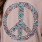 Peace Sign Applique Long Sleeve Sweatshirt