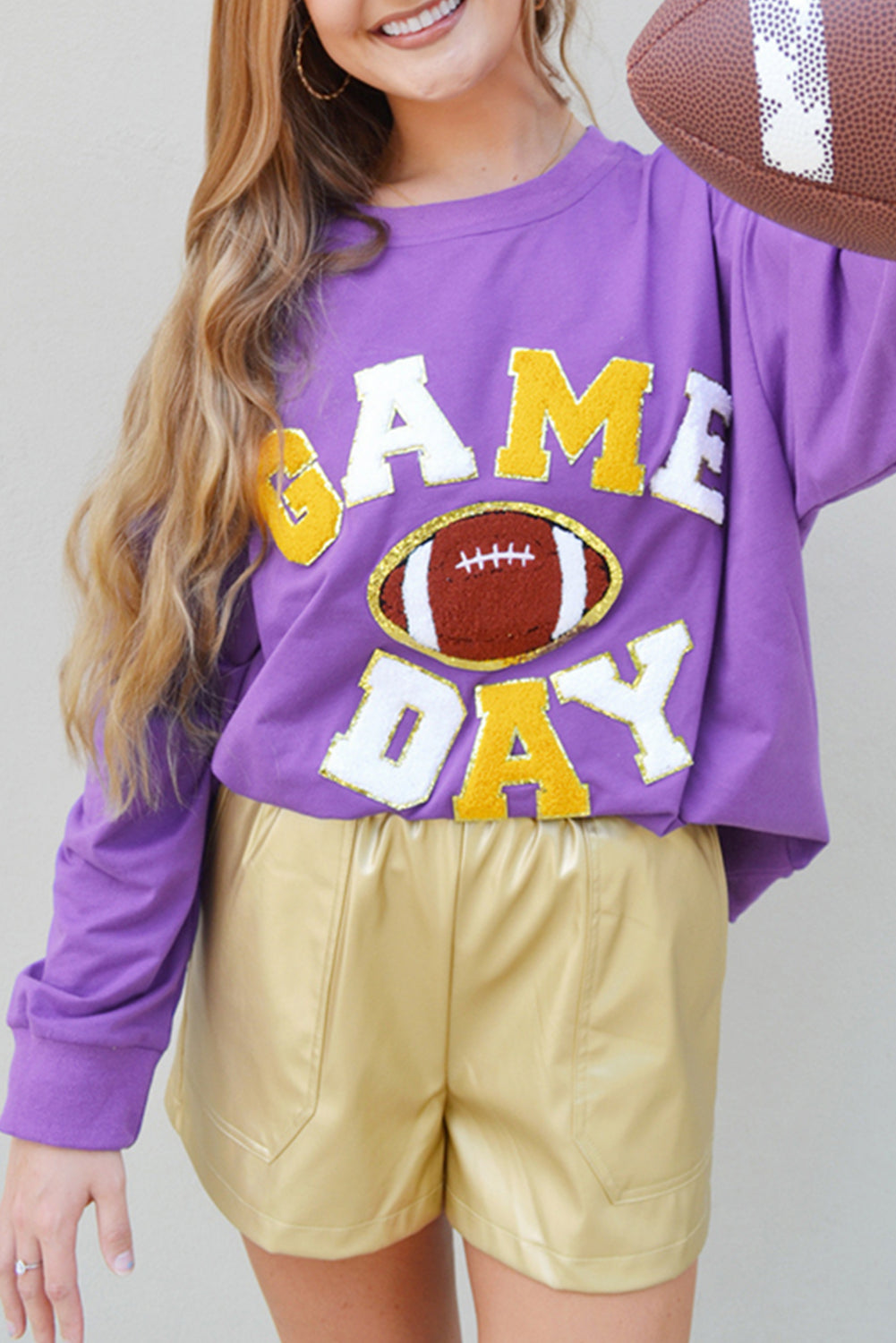 Game Day Chenille Embroidered Pullover Sweatshirt