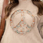 Plus Size Peace Sign Long Sleeve Sweatshirt