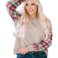 Trendy Plaid Sweatshirt with Quilted Body