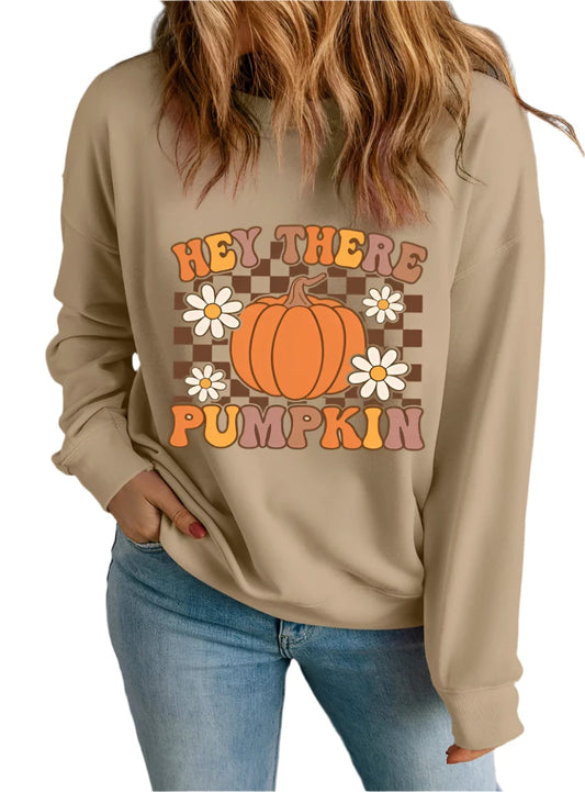 Pumpkin Sweatshirt – Retro "Hey There Pumpkin" Design